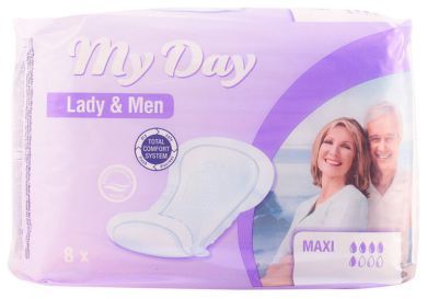 Lady &amp; Man Maxi inkontinenskompresser 8 uds