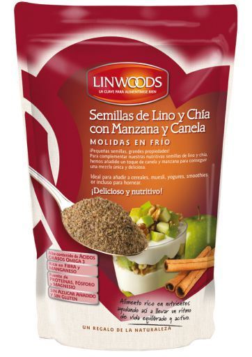 Eko linfrön med chia, äpple och mald kanel, 200 gr