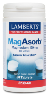 MagAsorb biotillgängliga magnesiumtabletter 150 mg