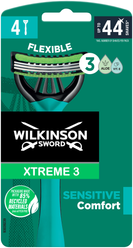 Wilkinson svärd extra 3 känsliga engångshyvel - 4-pack