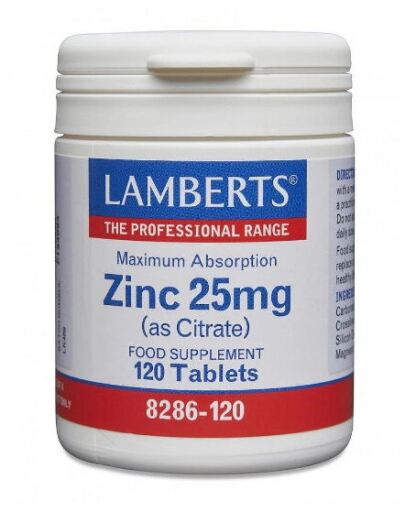 Zink 25 mg mineral dagligt intag 120 tabletter