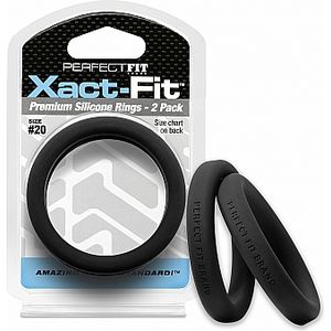 Xact Fit Pack med 2 Silikonringar 19 cm Svart