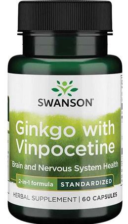 Ginkgo med standardiserade Vinpocetine 60 kapslar