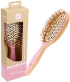 Stor Pink Flamingo Oval Bamboo Detangling Borste