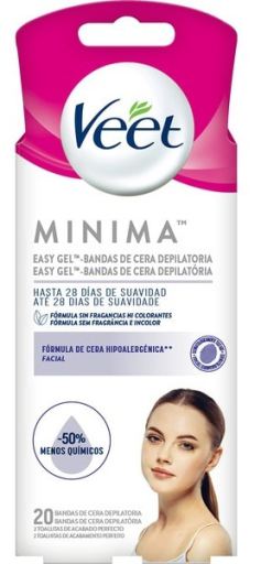 Minima Hypoallergenic Facial Hair Removal Wax Strips 20 enheter