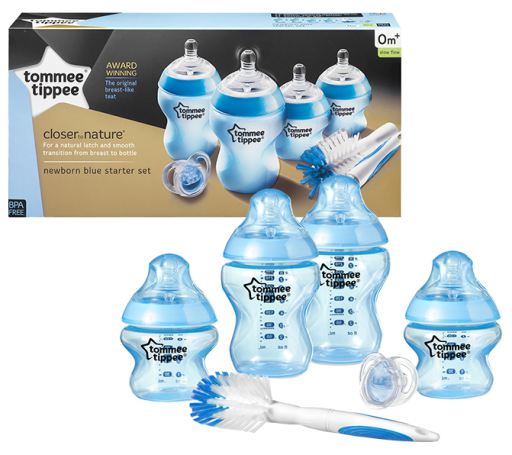 Closer to Nature Baby Bottle Starter Kit 6 stycken blå