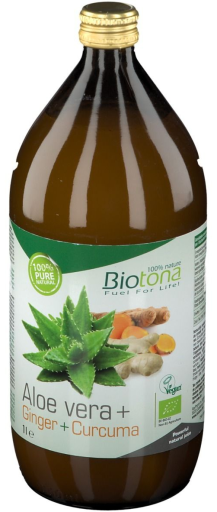 Ekologisk Aloe vera + Ingefära + Gurkmejajuice 1000 ml