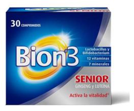 Bion3 Senior Vitamins Ginseng och Lutein 30 tabletter