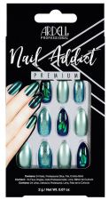 Nail Addict False Nails Grön Glitter Krom