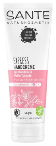 Ekologisk mandel &amp; vit lera Sensitive Express Handcreme 75 ml