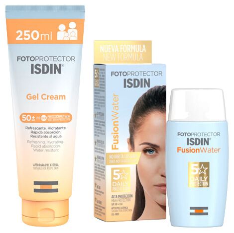 Solkräm Gel Cream SPF 50+ 250 ml + Fusion Water SPF 50 50 ml