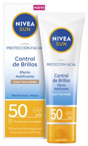 Solskyddsmedel Shine Control Medium Tone SPF 50 40 ml