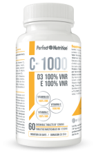 Vitamin C-1000 + Vit E + Vit D3 60 tabletter