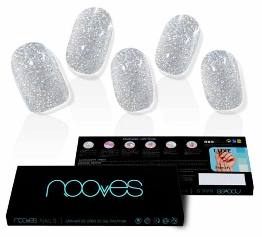 Bländande Diva Glitter Grey Gel Nail Sheets 20 enheter