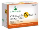 Vitamin D3 4000 Unitsi K2 Calcium 48 Kapslar